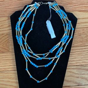 NWT Aqua Gold and Turquoise Layer Necklace